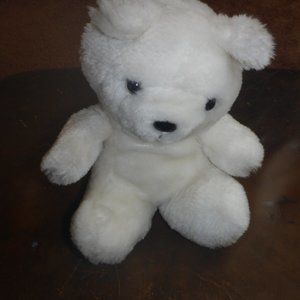 Vintage Plush Stuffed White Teddy Bear 8" Tall
